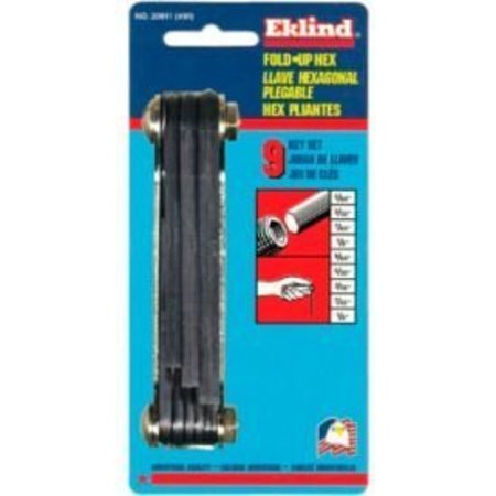 Eklind Eklind 20911 5/64-1/4" 9Pc. Ball End Fold Up SAE Hex Key Set 20911